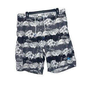 Tommy Bahama Floral Swim Trunks Men's XL Gray Surf Swim Shorts